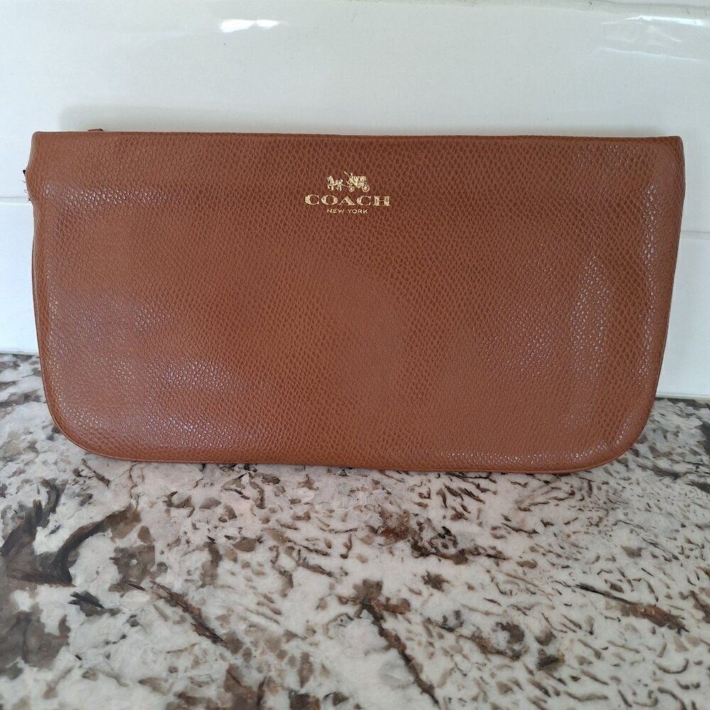 Coach leather Brown wristlet